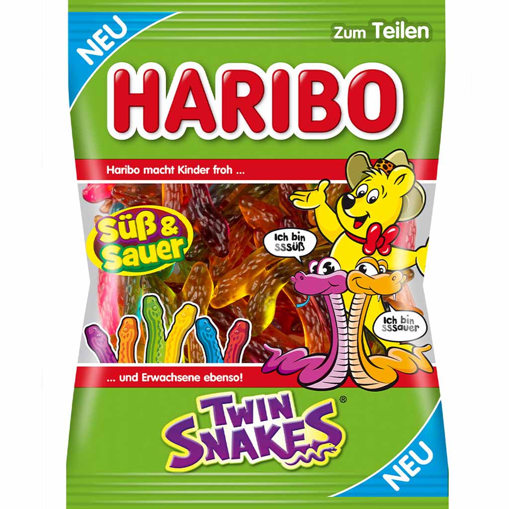 Haribo Süß & Sauer Twin Snakes 175g MHD:30.9.23