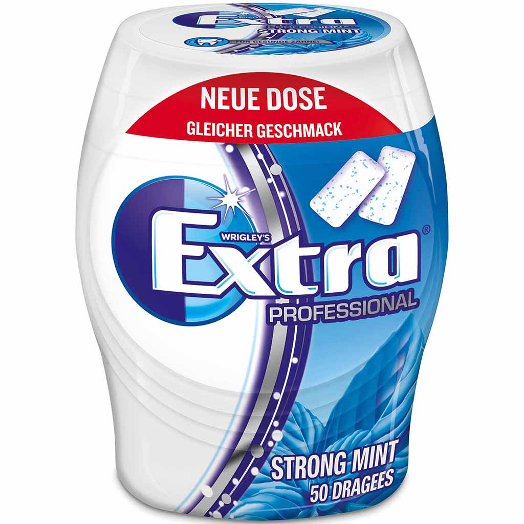 Wrigleys Extra Professional Strong Mint 50er Kaugummi Dose MHD:27.5.24