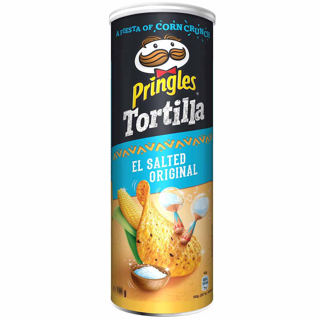 Pringles Tortilla El Salted Original 180g MHD:27.1.22