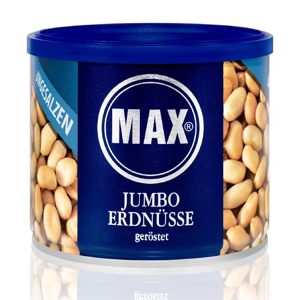 MAX Jumbo Erdnüsse geröstet ungesalzen 300g MHD:30.8.25