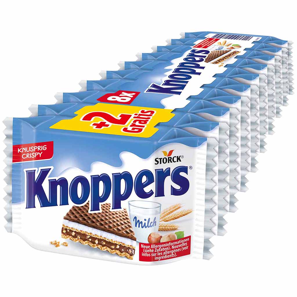 Knoppers Schnitte 10er 250g MHD:25.7.22