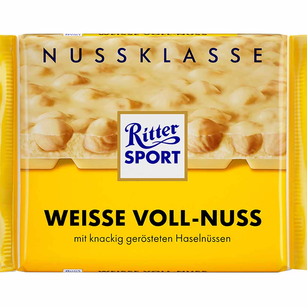 Ritter Sport Tafelschokolade Weisse Voll-Nuss 100g MHD:23.2.25