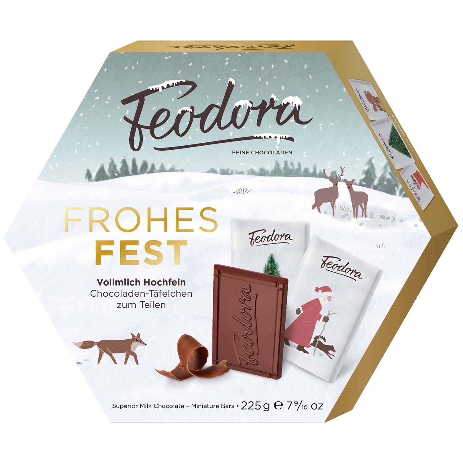 Feodora Weihnachts-Täfelchen Vollmilch Hochfein 225g