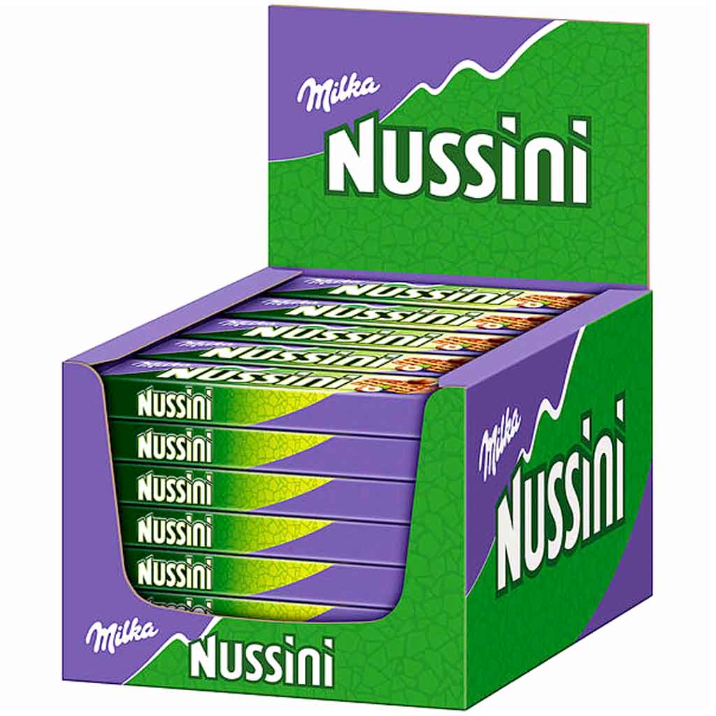 35x MILKA NUSSINI HASELNUSS á 31,5g=1102,5g MHD:12.2.25