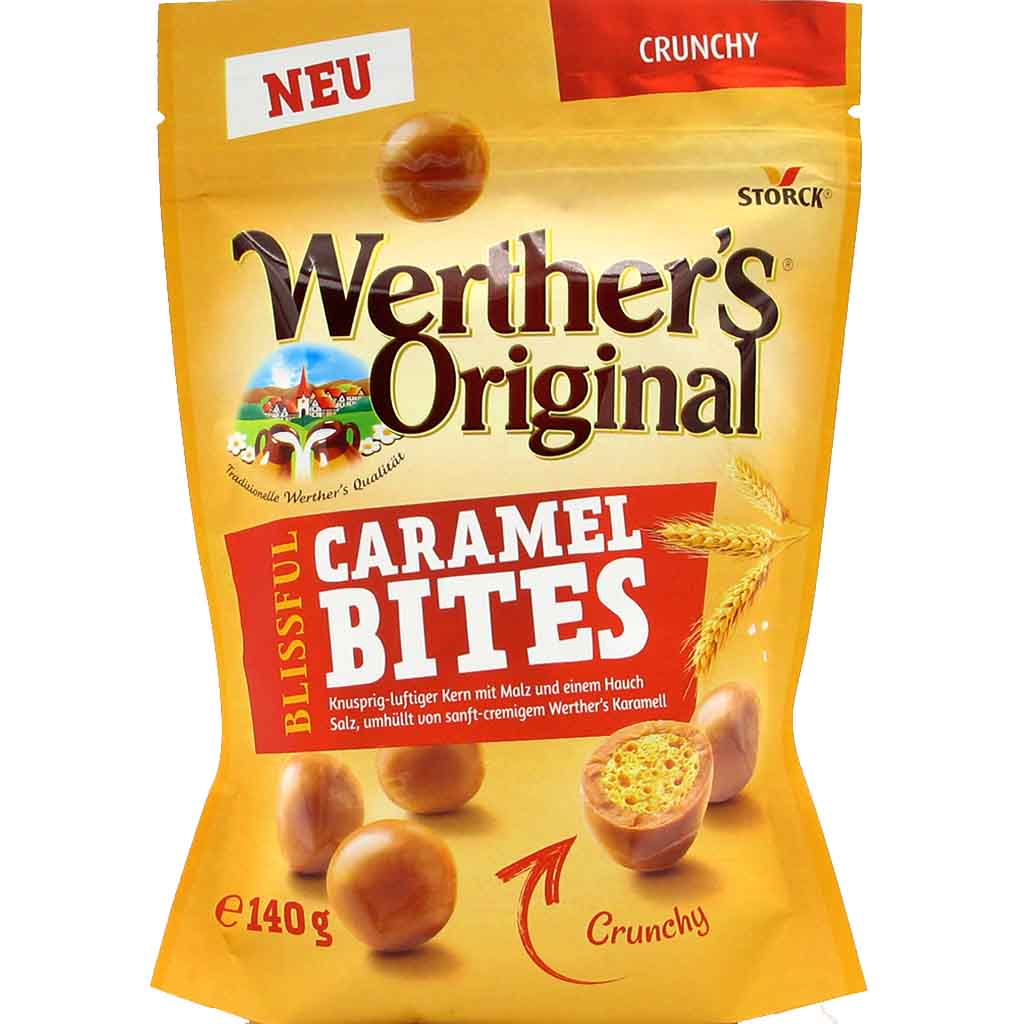 Werthers Original Caramel Bites Crunchy 140g MHD:30.5.25