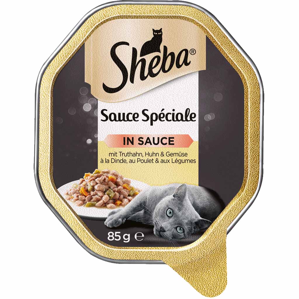 22x Sheba Sauce Speciale in Sauce mit Truthahn, Huhn & Gemüse á 85g=1870g MHD:11.11.24