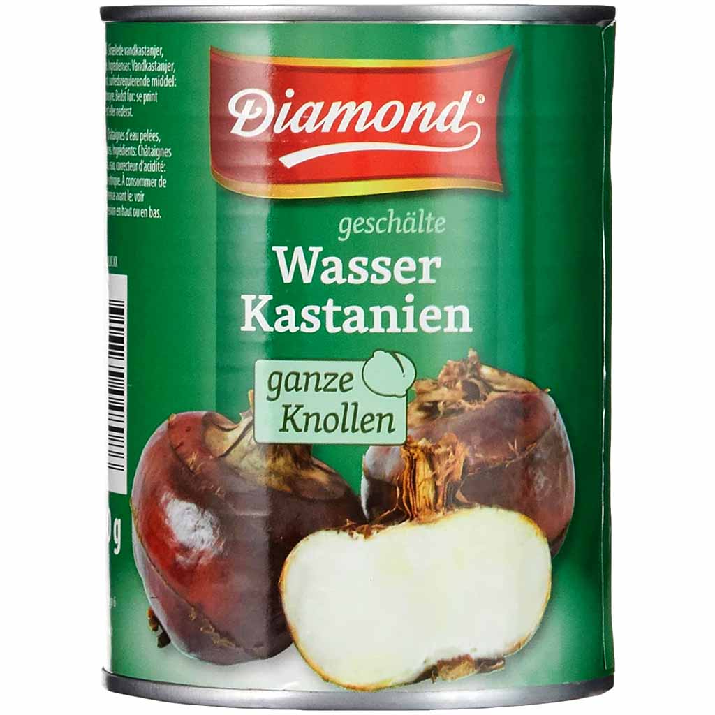 Diamond geschälte Wasser Kastanien ganze Knollen 340g MHD:15.7.25