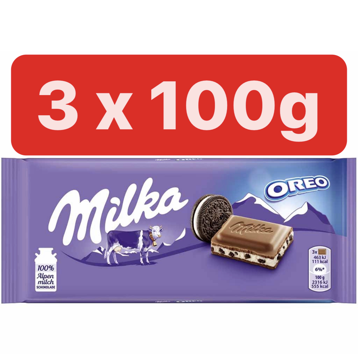 MILKA Tafelschokolade Oreo 3x 100g MHD:1.4.21