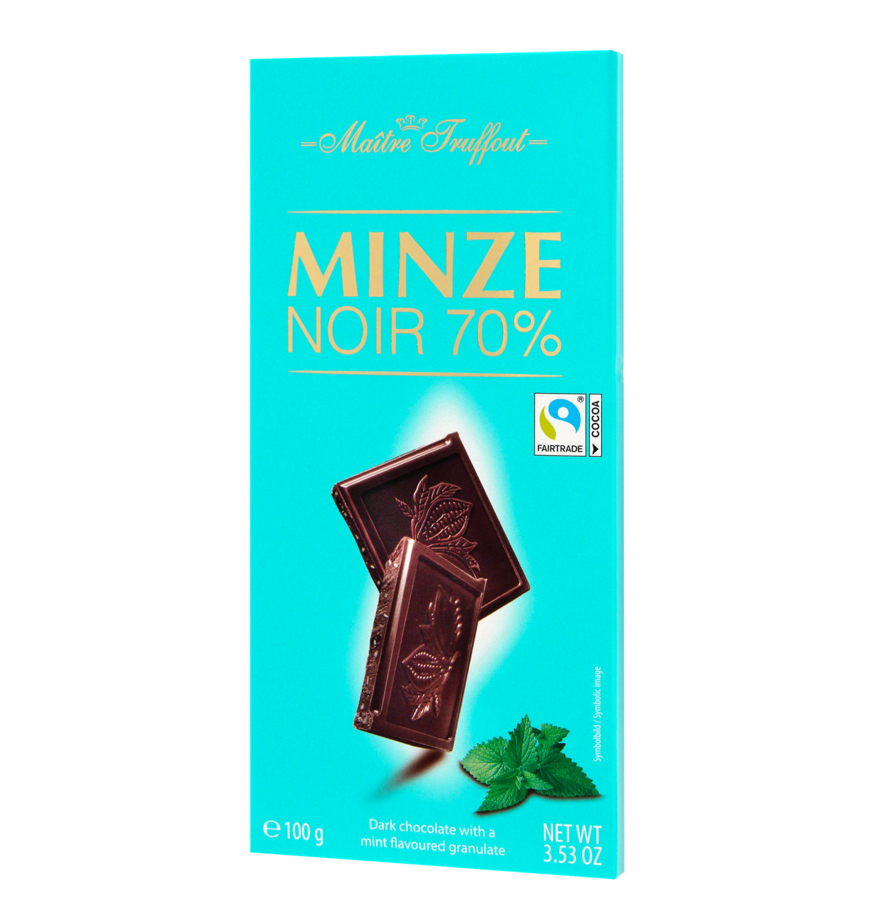Maitre Truffout Zartbitterschokolade 70% mit Minzgeschmack 100g MHD:26.1.26