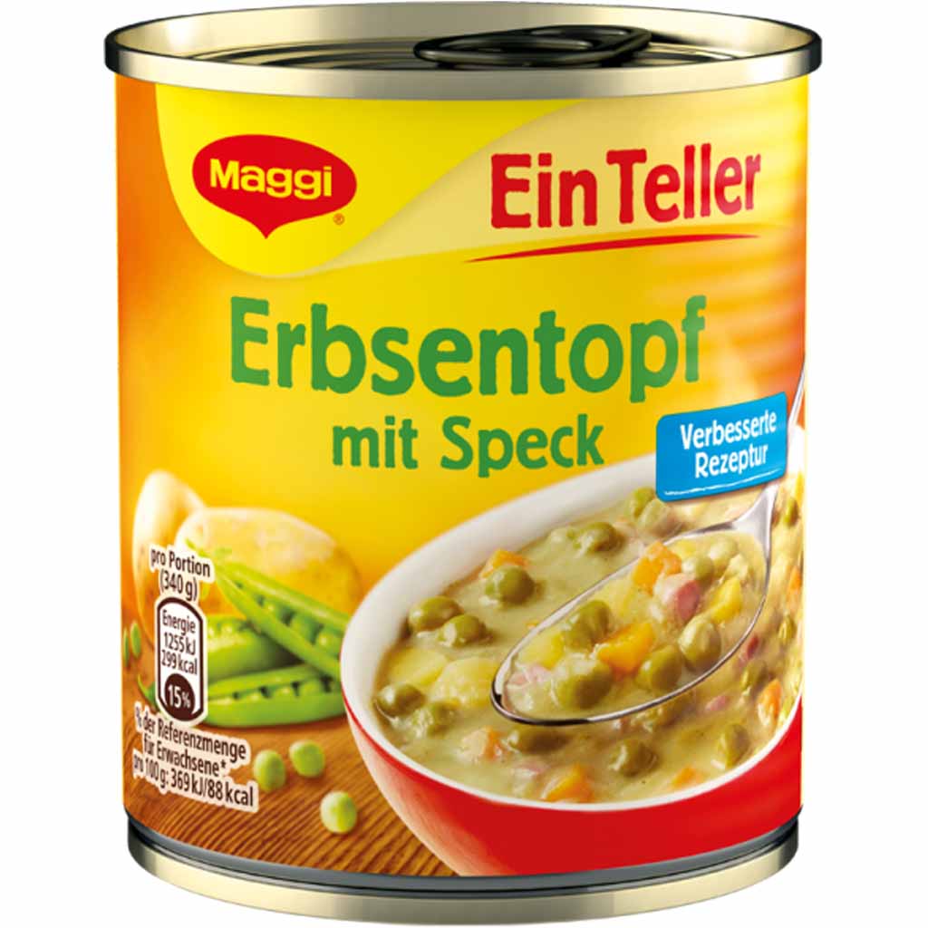 Maggi Ein Teller Erbsentopf mit Speck 315g MHD:30.1.24