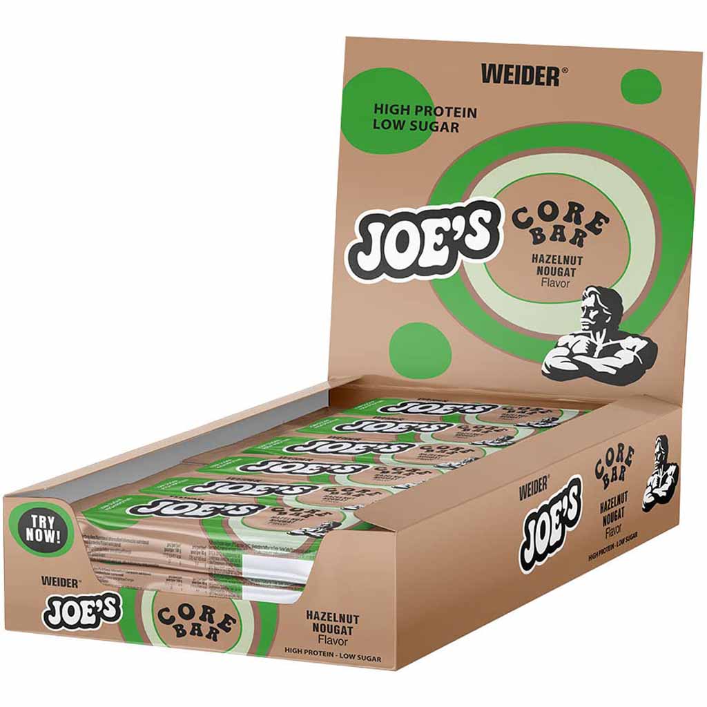 12x Weider Joes Core Bar Hazelnut Nougat Eiweißriegel á 45=540g MHD:30.5.25