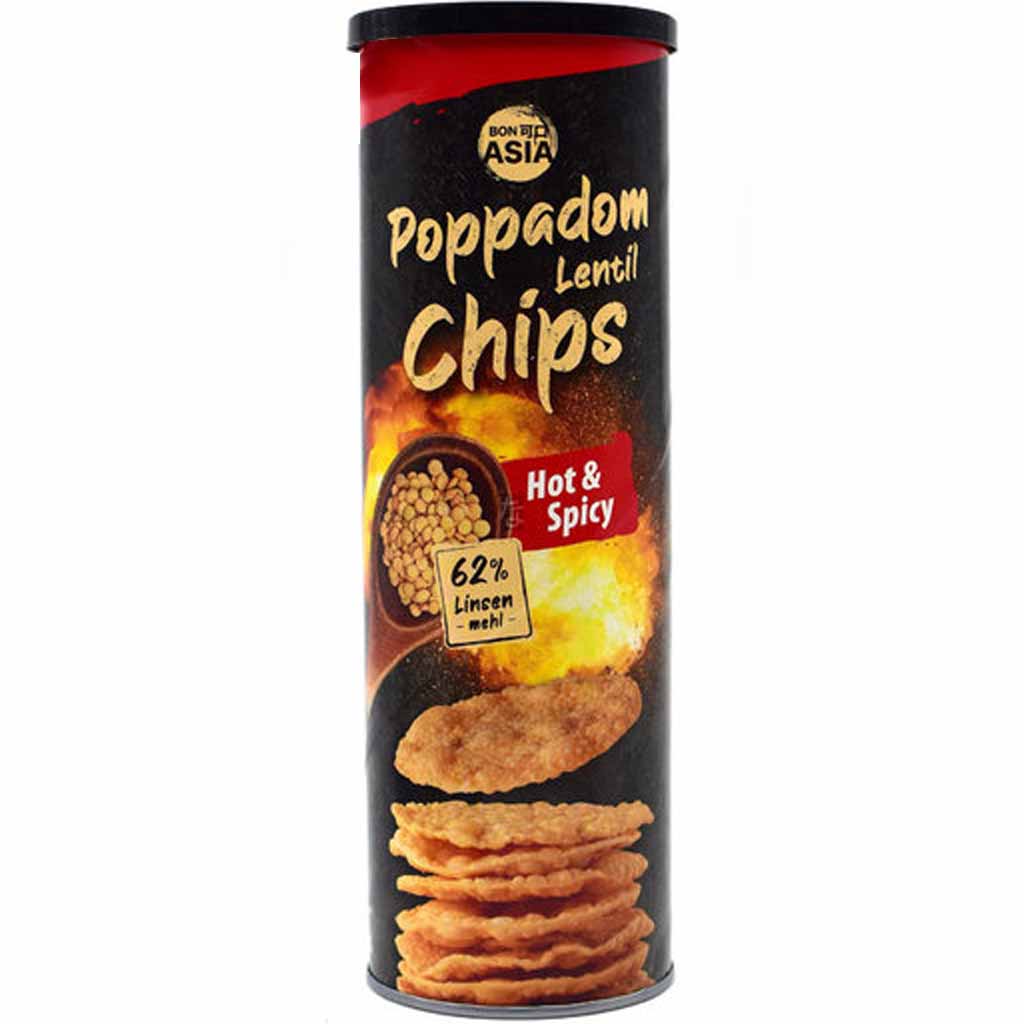 Bon Asia Poppadom Linsen Chips Hot & Spicy 70g MHD:25.8.24
