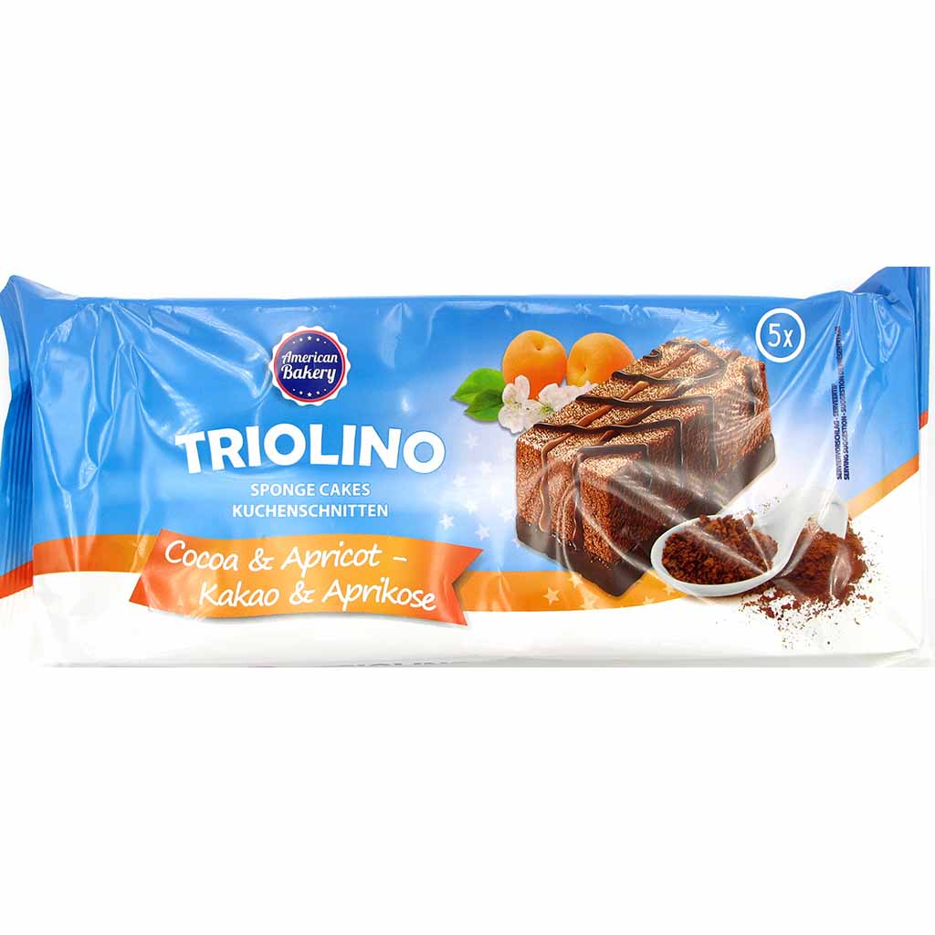 American Bakery Triolino Kuchenschnitten Kakao & Aprikose 5er 150g MHD:5.2.24