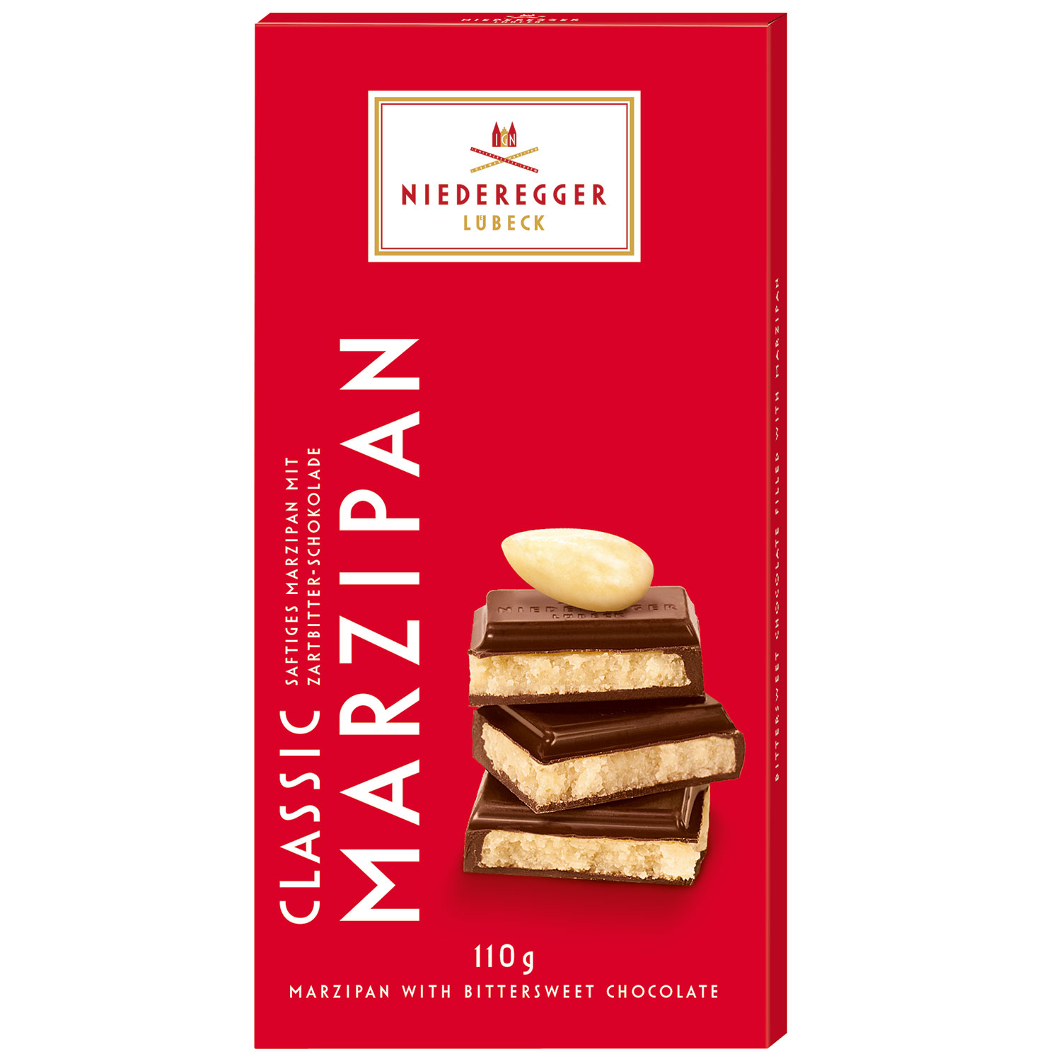 Niederegger Marzipan Tafelschokolade Classic Zartbitter 110g MHD:18.1.25