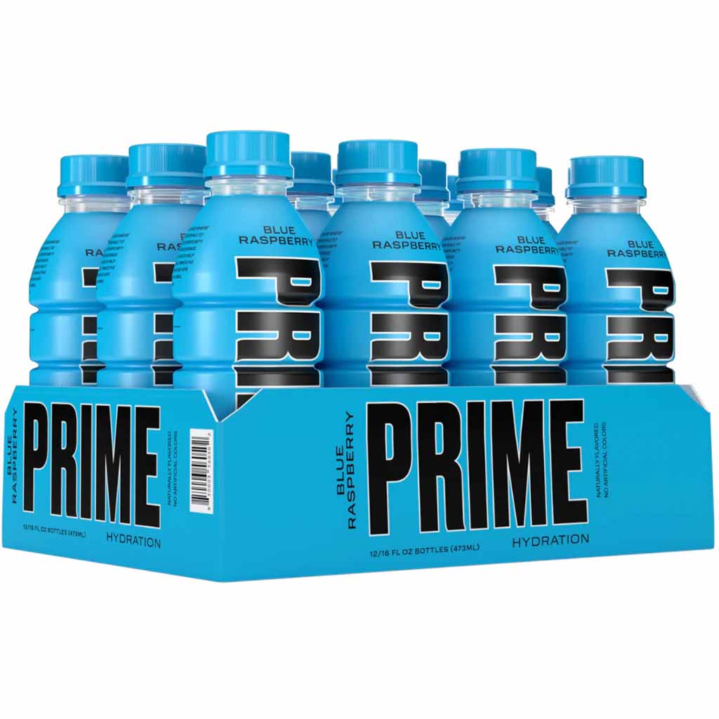 12x PRIME Hydration Blue Raspberry PET á 0,5L=6L MHD:30.1.26