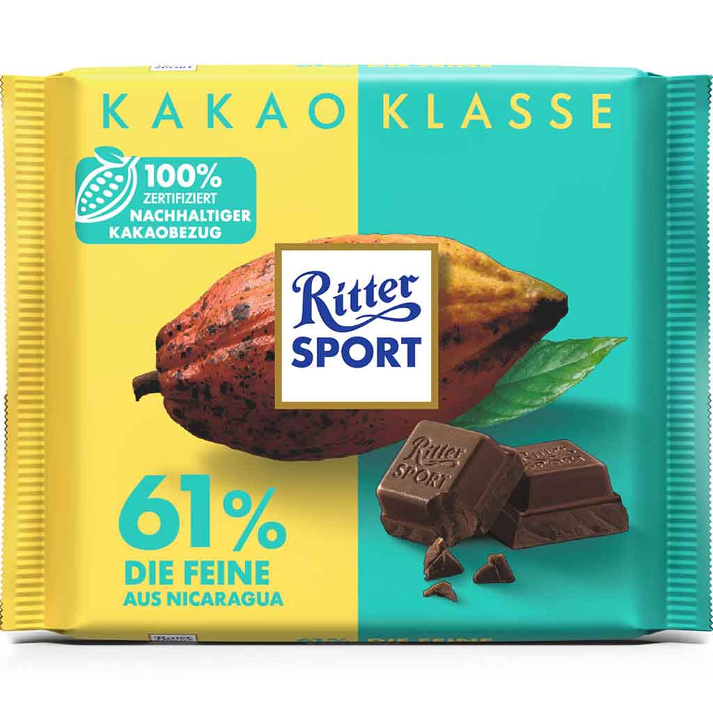 Ritter Sport Tafelschokolade Kakaoklasse Die Feine 61% 100g MHD:24.4.25