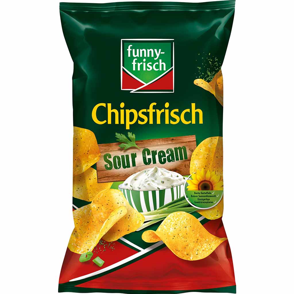 funny frisch Chipsfrisch Sour Cream 175g MHD:5.9.22