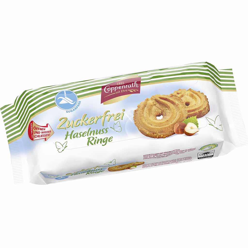 Coppenrath Zuckerfrei Haselnuss Ringe 200g MHD:18.3.25