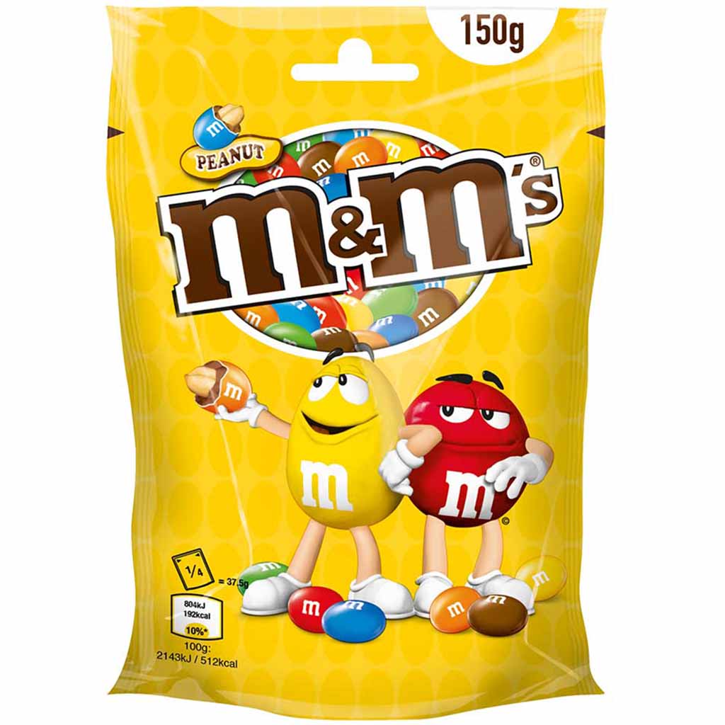 M&Ms Peanut 150g Beutel MHD:29.9.24