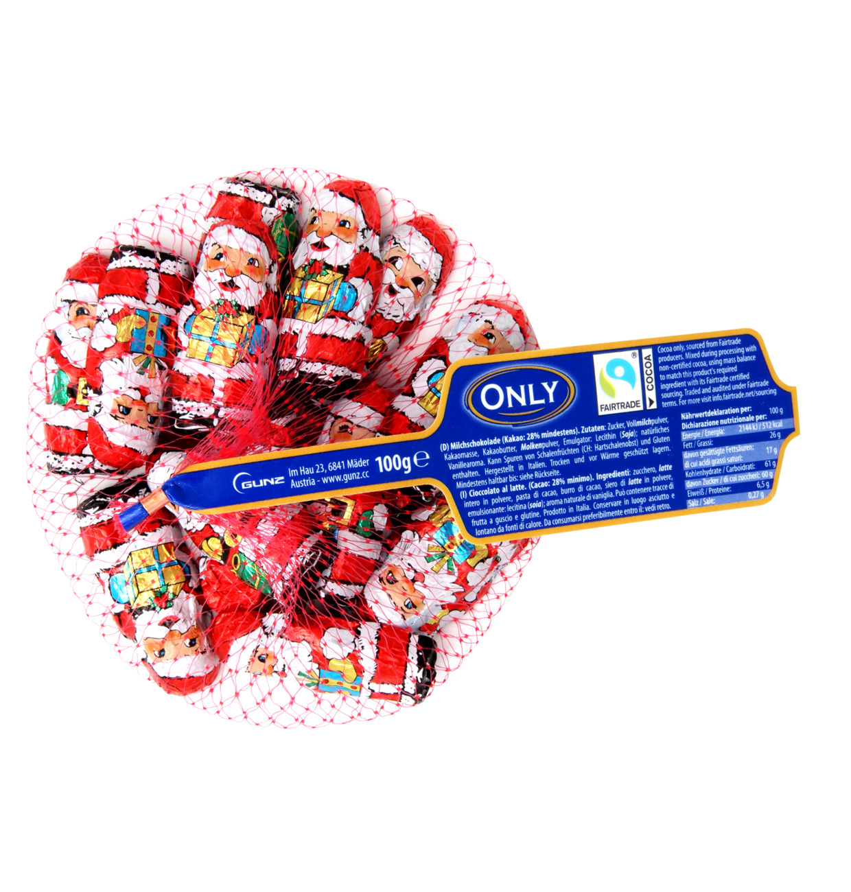 Only Milchschokolade Weihnachtsmänner 100g MHD:30.6.25