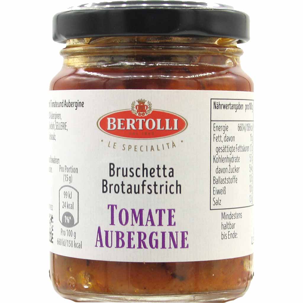 Bertolli Bruschetta Brotaufstrich Tomate Aubergine 90g MHD:30.5.21