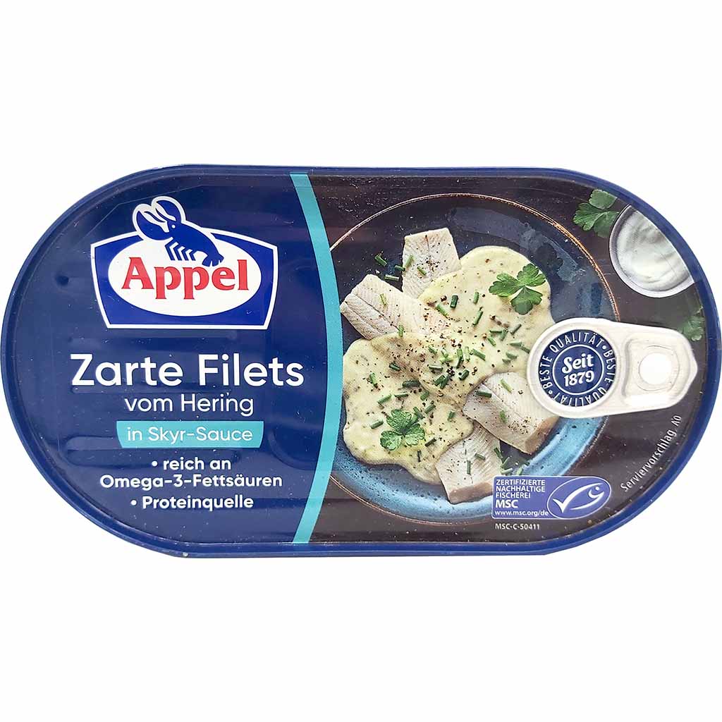 Appel zarte Filets von Hering in Skyr-Sauce 2-te Sortierung 190g