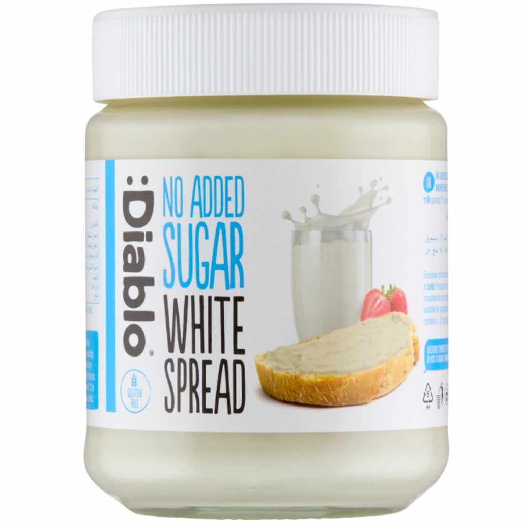 Diablo no added Sugar white Chocolate Spread 350g 