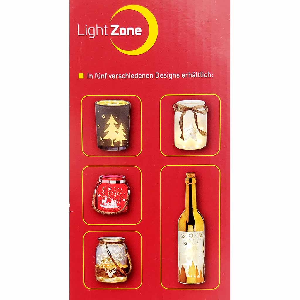 Deko Glas mit Lichterkette mit Batterien