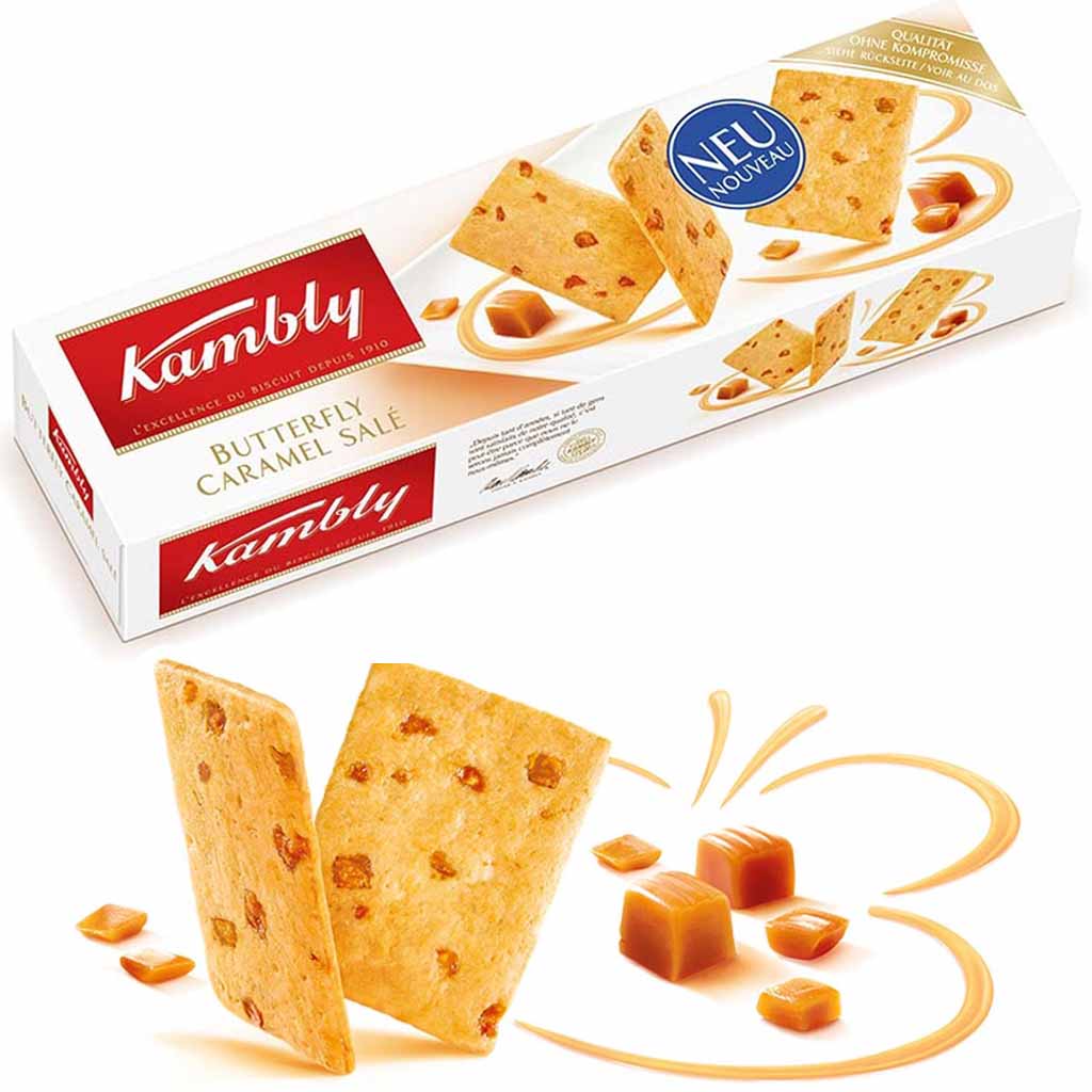 Kambly Butterfly Caramel Salé 100g MHD:15.12.23
