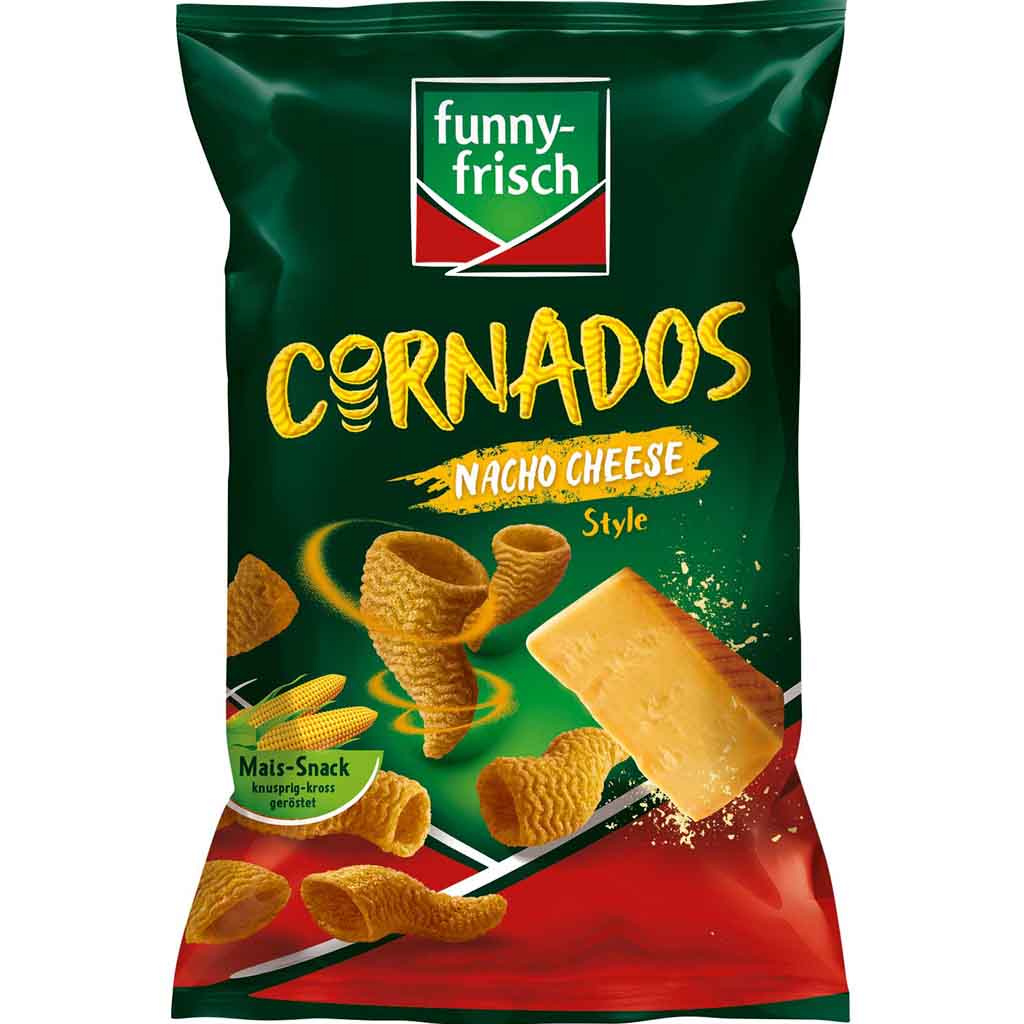 funny frisch Cornados Nacho Cheese Style 80g MHD:22.7.24