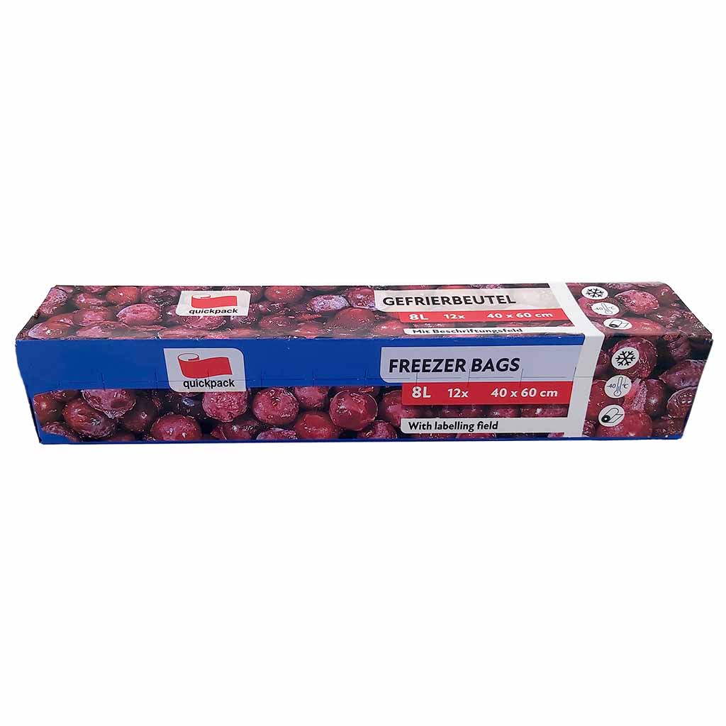 Quickpack Gefrierbeutel 8 Liter 12 Stück 40x60cm