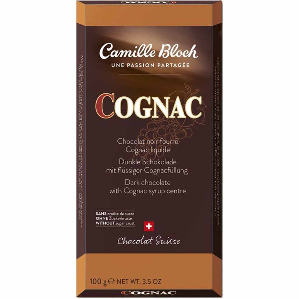 Camille Bloch Tafelschokolade Schweizer dunkle Schokolade mit Cognac 100g MHD:30.12.24