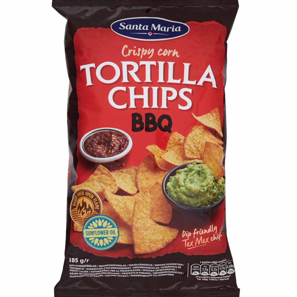 Santa Maria Tortilla Chips BBQ 185g MHD:20.1.25