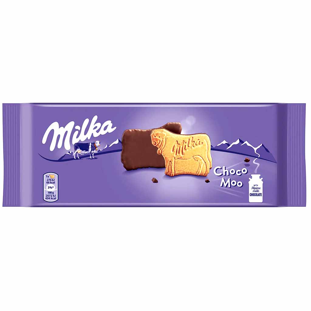 Milka Choco Cow Kekse 120g Kekse Teilweise überzogen mit Alpenmilchschokolade (28%)