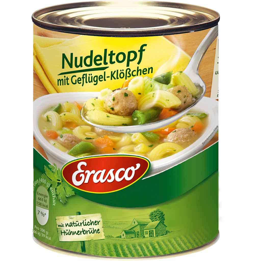 Erasco Eintopf Nudeltopf mit Geflügel-Klößchen 800g MHD:30.12.26