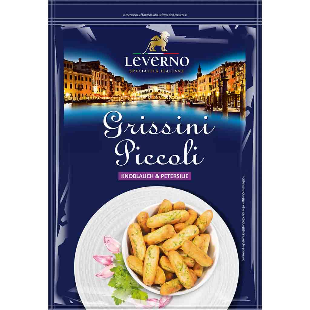 Leverno Grissini Piccoli Knoblauch & Petersilie 100g MHD:30.1.24