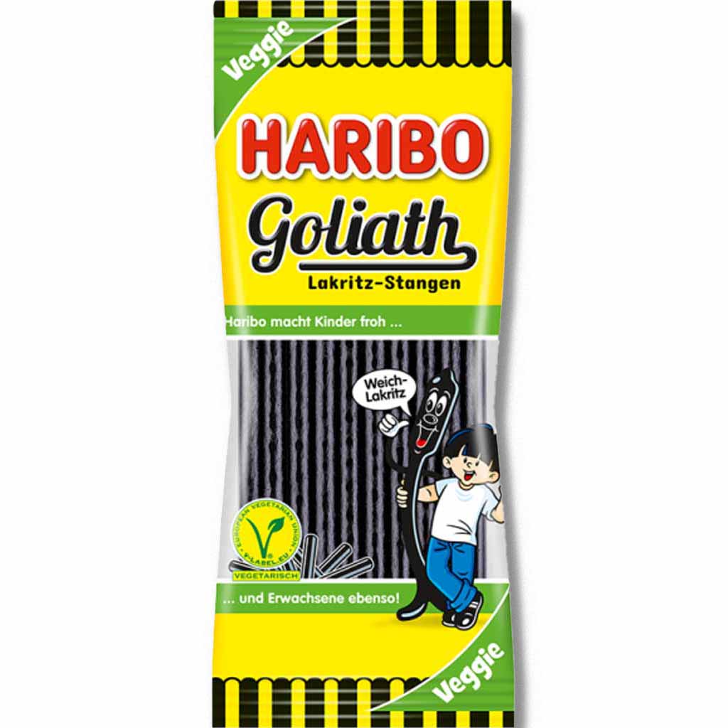 30x ,Haribo, Goliath, Lakritz-Stangen, 30x125g, 3750g, weiches Lakritz, vegan, ohne künstliche Farbstoffe