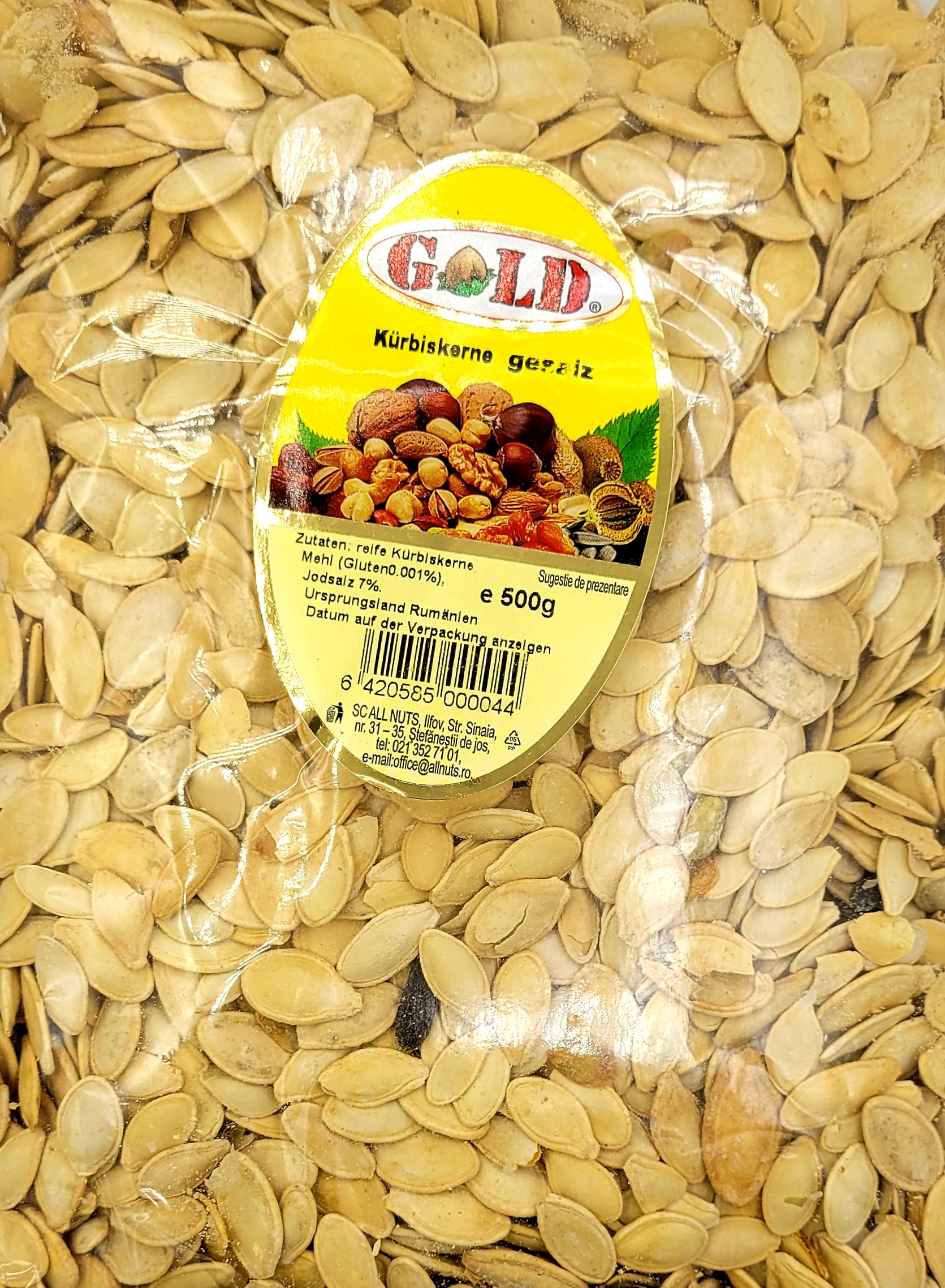 Gold Kürbiskerne gesalzen 500g MHD:24.11.22