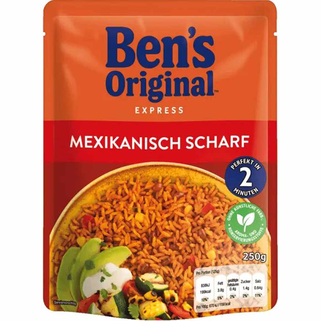 6x Bens Original Express Mexikanisch scharf á 250g=1500g MHD:25.11.23