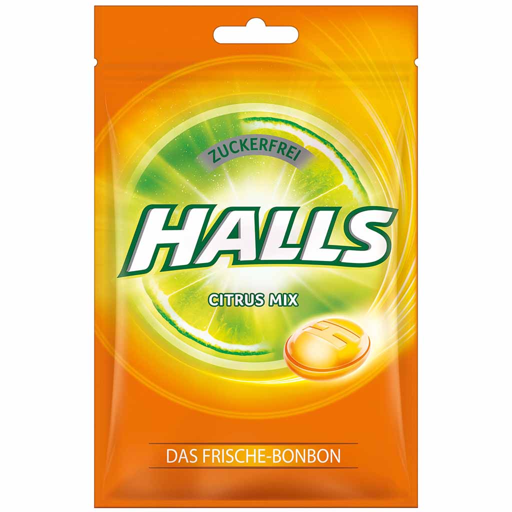 Halls Bonbons Citrus Mix zuckerfrei 65g MHD:27.7.23