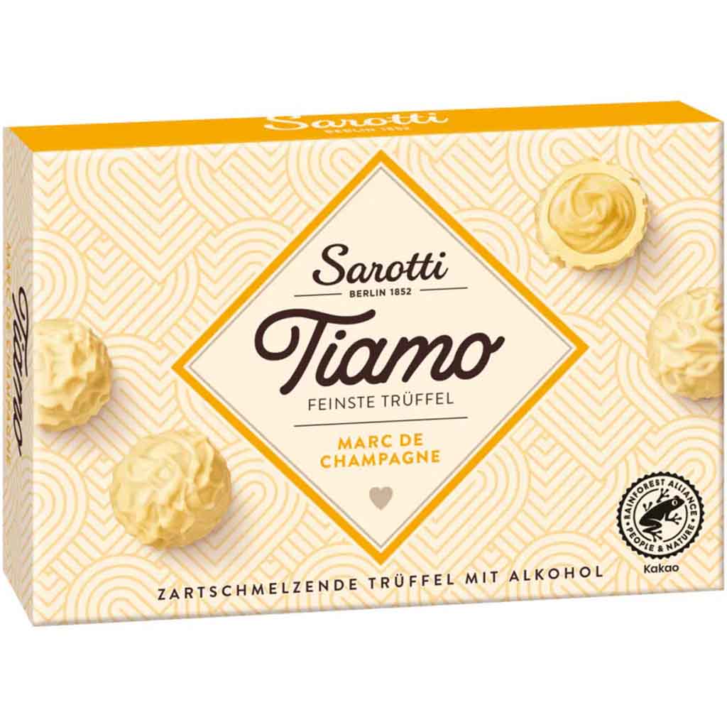 Sarotti Tiamo Feinste Trüffel Marc de Champagne 125g MHD:6.1.25