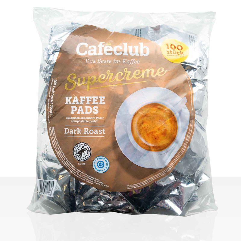 Kaffee Pads 100 Stück von Cafe Club Dark Roasted MHD:20.2.25