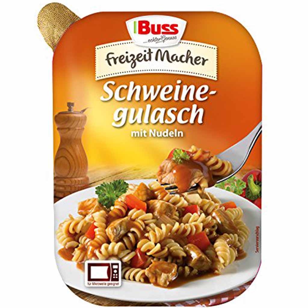 Buss Freizeitmacher Schweinegulasch mit Nudeln 300g MHD:18.6.26