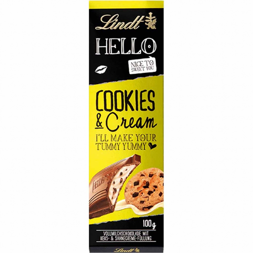Lindt Hello Cookies & Cream Tafelschokolade 100g MHD:31.1.25