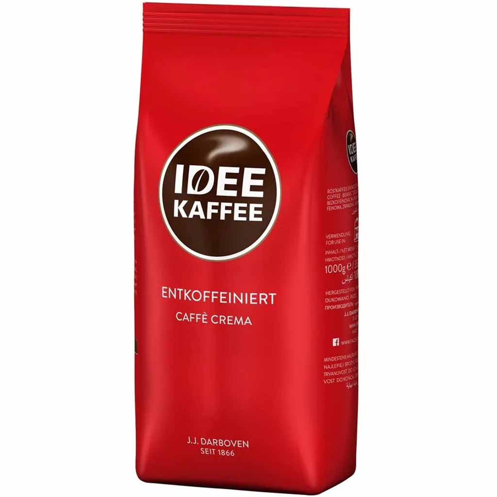 Idee Kaffee Caffe Crema entkoffeiniert ganze Bohnen 1000g MHD:30.8.23