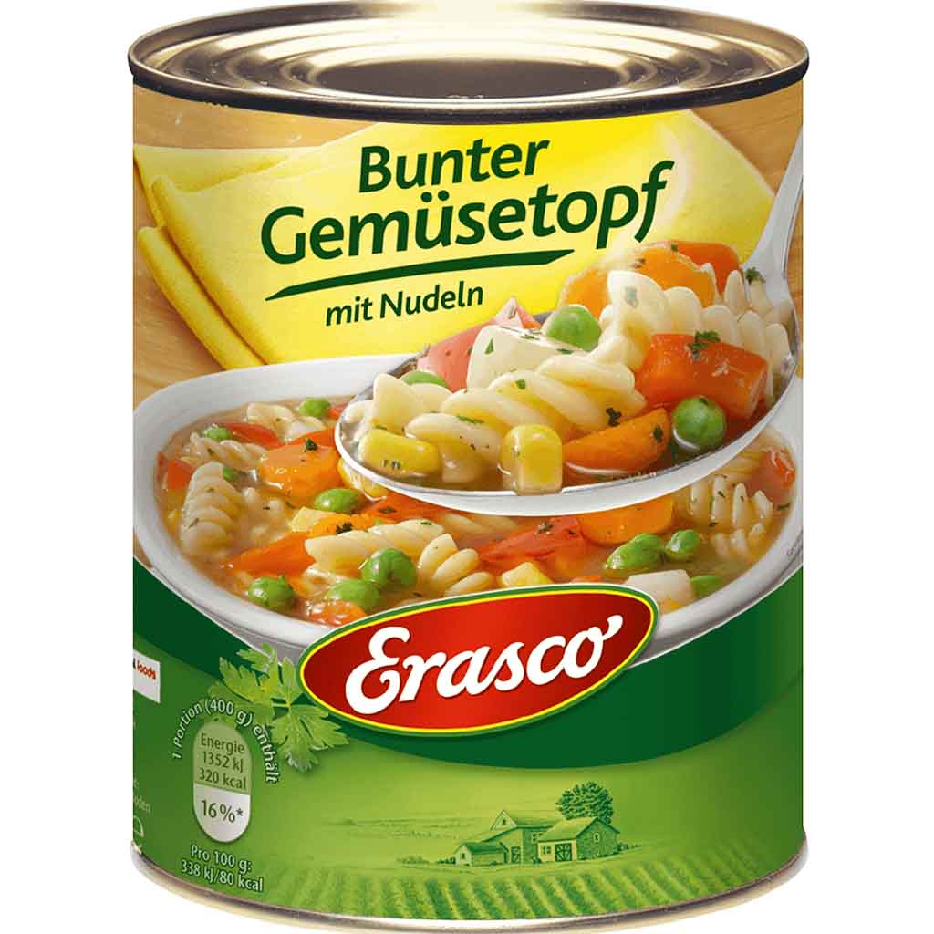 Erasco Eintopf Bunter Gemüsetopf mit Nudeln 800g MHD:30.12.27