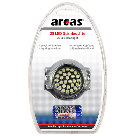 Arcas Kopflampe 28 LED Lampen mit Batterien