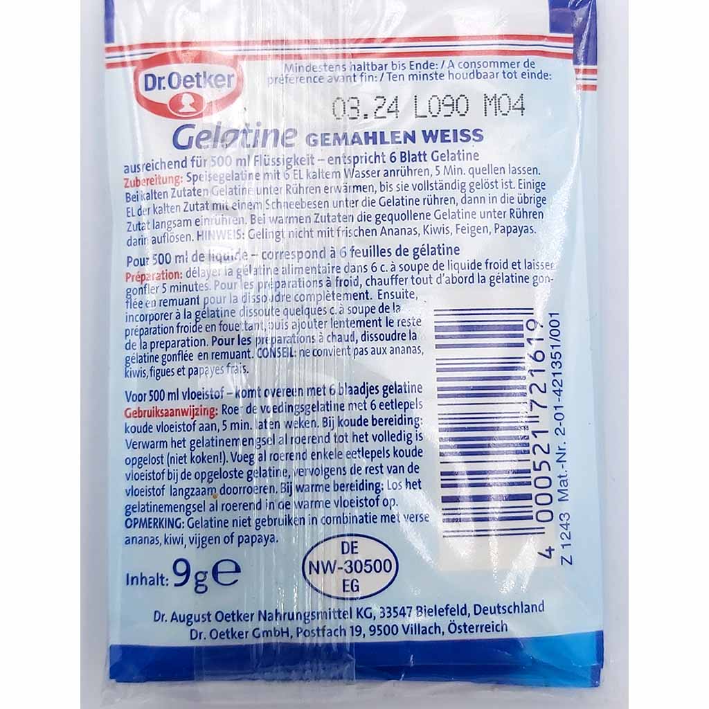 Dr. Oetker Gelatine Gold Extra gemahlen weiss 3x9g=27g