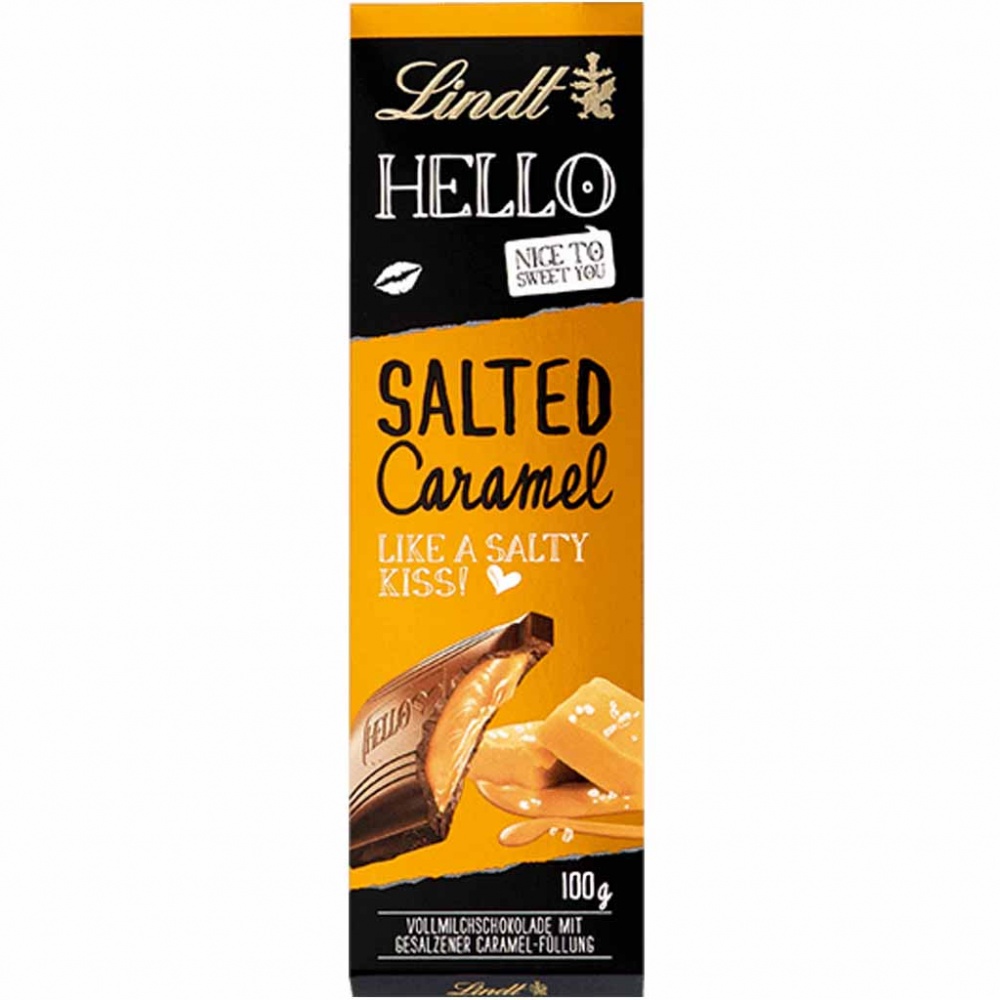 Lindt Hello Salted Caramel Tafelschokolade 100g MHD:30.6.25