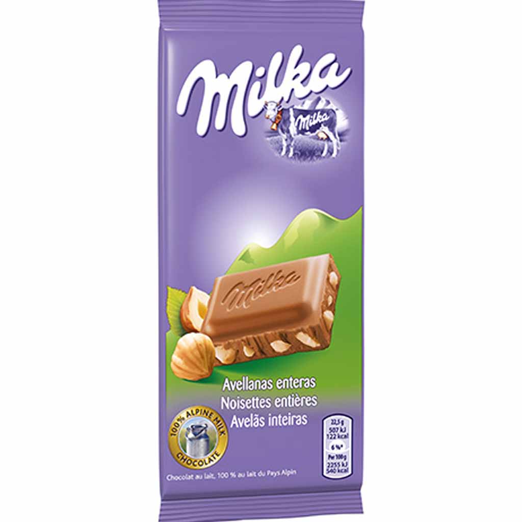 32x MILKA mini Nuss Tafelschokolade á 45g=1,44kg MHD:20.4.22